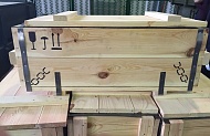 Деревянный ящик, 540х350х240 мм, с  мет. лентой